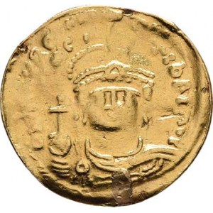 Byzanc, Justinianus I., 527 - 565, Solidus, D.N.IVSTINIANVS.P.P.AVG., portrét zpředu