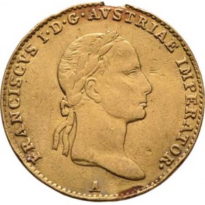 František II., 1792 - 1835, Dukát 1832 A, Vídeň, 3.429g, stopa po oušku, mírně