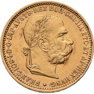 František Josef I., 1848 - 1916, 20 Koruna 1892, 6.765g, nep.hr., nep.rysky, pěkná