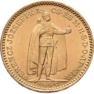 František Josef I., 1848 - 1916, 20 Koruna 1898 KB, 6.770g, nep.hr., nep.rysky, téměř