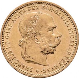 František Josef I., 1848 - 1916, 10 Koruna 1896, 3.375g, nep.hr., nep.rysky, pěkná