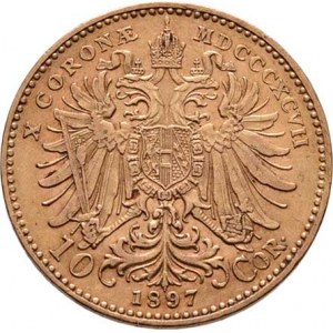 František Josef I., 1848 - 1916, 10 Koruna 1897, 3.369g, nep.hr., nep.rysky, pěkná