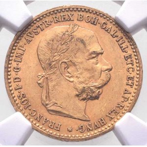 František Josef I., 1848 - 1916, 10 Koruna 1897 (3.37g), mince zatavena v etui NGC -