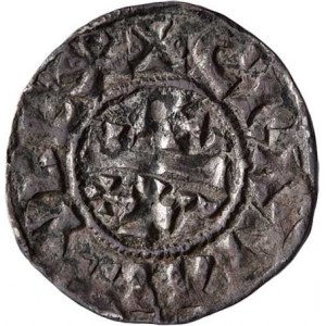Francie - Limognes - Viscounty, cca 1020 - 1100, Anonymní denár b.l., čtyři kříže, opis / velký kří