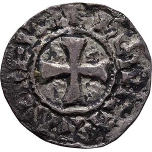 Francie - Limognes - Viscounty, cca 1020 - 1100, Anonymní denár b.l., čtyři kříže, opis / velký kří