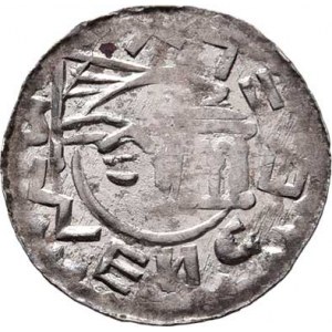 Vratislav II., králem v Čechách 1086 - 1092, Denár, Ca.354a, F.IX/10 (917) - široká koruna, tři