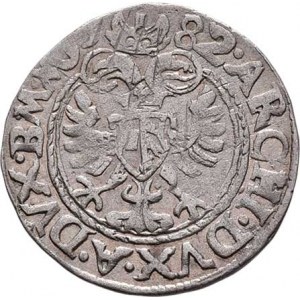 Rudolf II., 1576 - 1612, Bílý groš 1582, Jáchymov-Kadner, J.12, MKČ.403, na