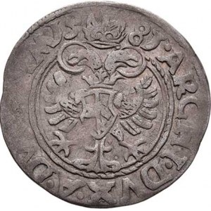 Rudolf II., 1576 - 1612, Bílý groš 1581, Jáchymov-Kadner, J.12, MKČ.403,