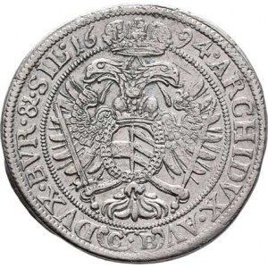 Leopold I., 1657 - 1705, XV Krejcar 1694 CB, Břeh-Brettschneider, Höll.94.1.8,