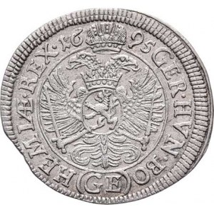 Leopold I., 1657 - 1705, 3 Krejcar 1695 GE, Praha-Egerer, MKČ.1426, Nech.203,