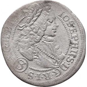 Josef I., 1705 - 1711, 3 Krejcar 1709 FN, Vratislav-Nowak, MKČ.1759a, jako