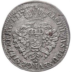Karel VI., 1711 - 1740, 3 Krejcar 1717 bz, Praha-Scharff, J.9d, MKČ.1831,