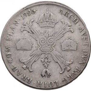 František II., 1792 - 1835, Tolar křížový 1795 C, Praha, 29.479g, dr.hr., rysky,
