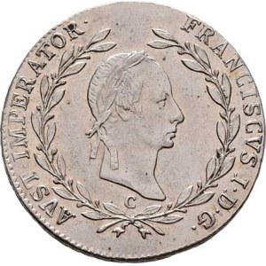 František II., 1792 - 1835, 20 Krejcar 1830 C, Praha, 6.691g, nep.hr., nep.rysky,