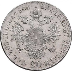 Ferdinand V., 1835 - 1848, 20 Krejcar 1840 C, Praha, 6.691g, nep.just.,