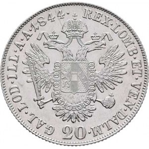 Ferdinand V., 1835 - 1848, 20 Krejcar 1844 C, Praha, 6.686g, nep.hr., nep.rysky