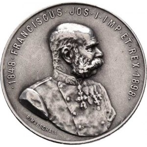 František Josef I., 1848 - 1916, Marschall - AR medailka na 50 let vlády 1898 - poprsí