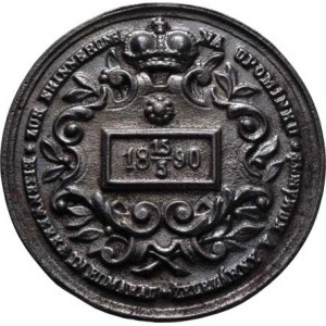Hannau, Vilém a Eliška, Nesign. - medaile železáren v Komárově 15.5.1890 -