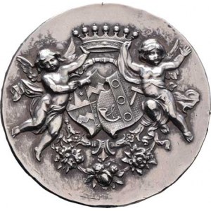 Nádherný-Borutín, Ervín a Dinka z Ringhofferů, Svatební medaile 1900 - dva andělé drží korunu nad