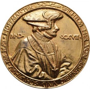 Risenberg Wilhelm - purkrabí na Karlštejně, Nesign. - pamětní medaile 1527 - poprsí zprava, opis