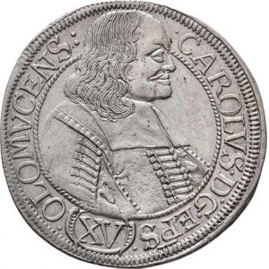 Olomouc-biskup., Karel II. Liechtenstein, 1664 - 1695, XV Krejcar 1676, S-V.375 (E2/B3 - varianta -
