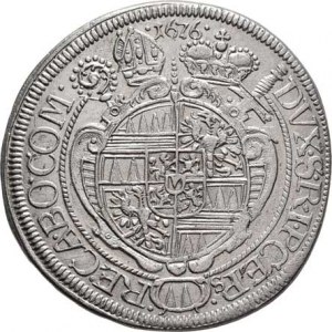 Olomouc-biskup., Karel II. Liechtenstein, 1664 - 1695, XV Krejcar 1676, S-V.375 (E2/B3 - varianta -