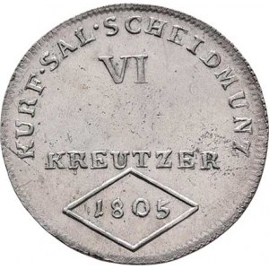 Salzburg-arcib., Arcivévoda Ferdinand, 1803 - 1806, VI Krejcar 1805 M, Zot.3419, Pr.2614, KM.495, 2