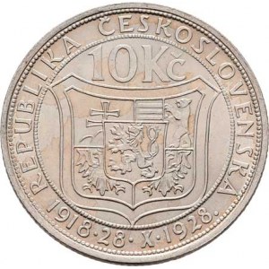 Československo 1918 - 1938, 10 Koruna 1928 - T.G.Masaryk, KM.12 (Ag700), 9.950g,