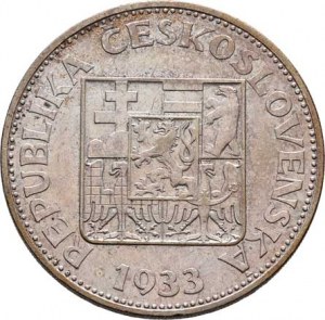 Československo 1918 - 1938, 10 Koruna 1933 (Ag700), 9.910g, nep.hr., dr.rysky,