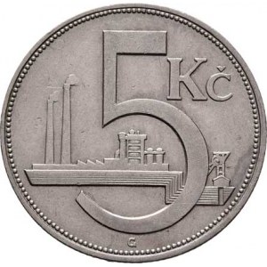 Československo 1918 - 1938, 5 Koruna 1926, KM.10 (CuNi), 9.962g, nep.hr.,