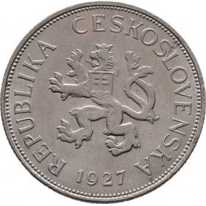 Československo 1918 - 1938, 5 Koruna 1927, KM.10 (CuNi), 9.930g, dr.hr.,