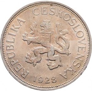 Československo 1918 - 1938, 5 Koruna 1928, KM.11 (Ag500), 6.952g, nep.hr.,