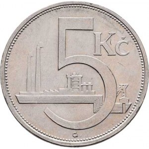 Československo 1918 - 1938, 5 Koruna 1929, KM.11 (Ag500), 6.998g, nep.hr.,