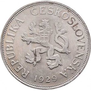 Československo 1918 - 1938, 5 Koruna 1929, KM.11 (Ag500), 6.998g, nep.hr.,