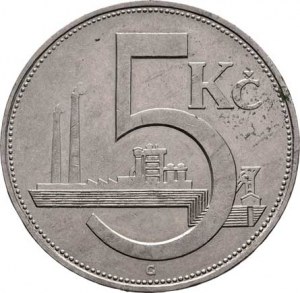 Československo 1918 - 1938, 5 Koruna 1937, KM.11a (Ni), 8.061g, dr.vady mater.,