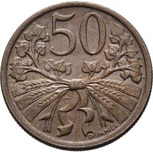 Československo 1918 - 1938, 50 Haléř 1921, KM.2 (CuNi), 4.967g, nep.hr.,