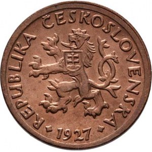 Československo 1918 - 1938, 10 Haléř 1927, KM.3 (CuZn), 2.034g