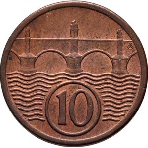 Československo 1918 - 1938, 10 Haléř 1931, KM.3 (CuZn), 1.994g