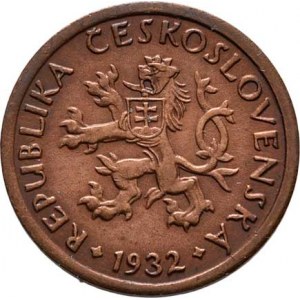 Československo 1918 - 1938, 10 Haléř 1932, KM.3 (CuZn), 2.008g, krásná patina