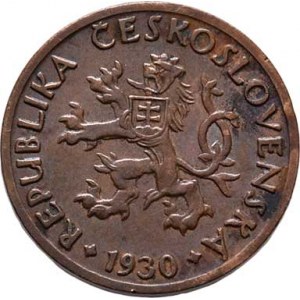 Československo 1918 - 1938, 5 Haléř 1930, KM.6 (CuZn), 1.627g, nep.hr.,