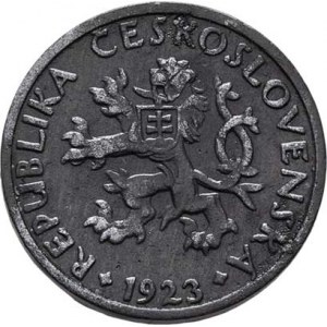 Československo 1918 - 1938, 2 Haléř 1923, KM.5 (Zn), 1.927g, dr.hr., pěkná