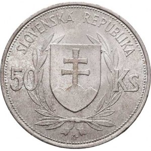 Slovenská republika, 1939 - 1945, 50 Koruna 1944, KM.10 (Ag700), 16.515g, dr.hr.,