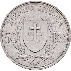 Slovenská republika, 1939 - 1945, 50 Koruna 1944, KM.10 (Ag700), 16.361g, nep.hr.,