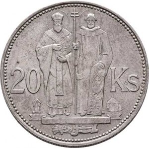 Slovenská republika, 1939 - 1945, 20 Koruna 1941 - jednoduchý kříž na rotundě, KM.7.1