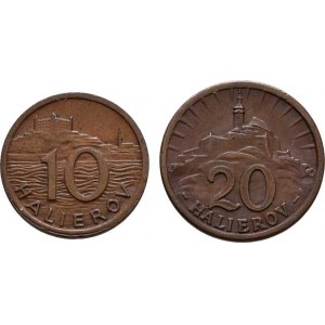 Slovenská republika, 1939 - 1945, 20 Haléř 1940, 10 Haléř 1942, KM.4,1 (CuZn),