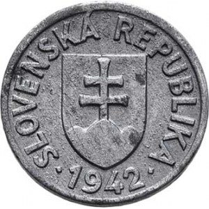 Slovenská republika, 1939 - 1945, 5 Haléř 1942, KM.8 (zinek), 0.957g, nep.hr.,
