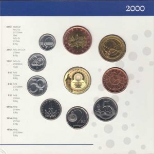 Česká republika, 1993 -, Sada oběhových mincí v původní etui - ročník 2000,