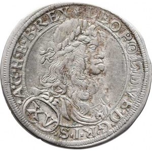 Leopold I., 1657 - 1705, XV Krejcar 1664 CA, Vídeň-Cetto, Höll.64.1.2,