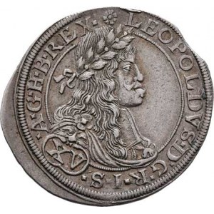 Leopold I., 1657 - 1705, XV Krejcar 1664 CA, Vídeň-Cetto, Höll.64.2.9,