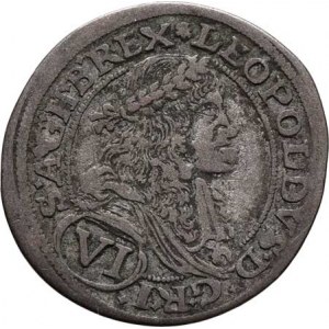 Leopold I., 1657 - 1705, VI Krejcar 1674, Vídeň-Faber, Nech.1933, M-A.173,